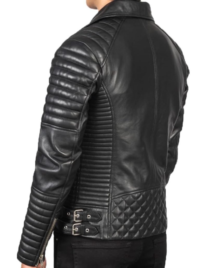 Men's Lambskin Biker Vintage Leather Jacket - Image 2