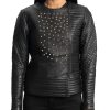 Women's Studded Casual Leather Jacket