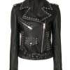 Women's Biker Studded Leather Jacket