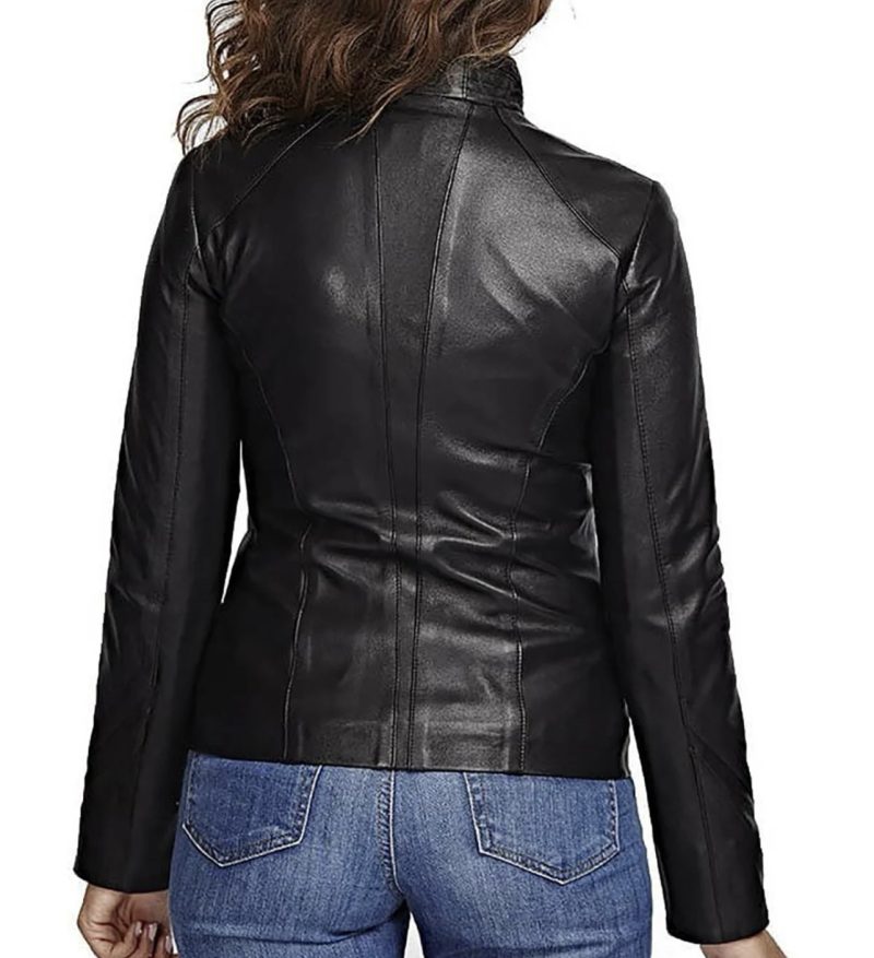 Women's Quilted Leather Jacket - Image 3